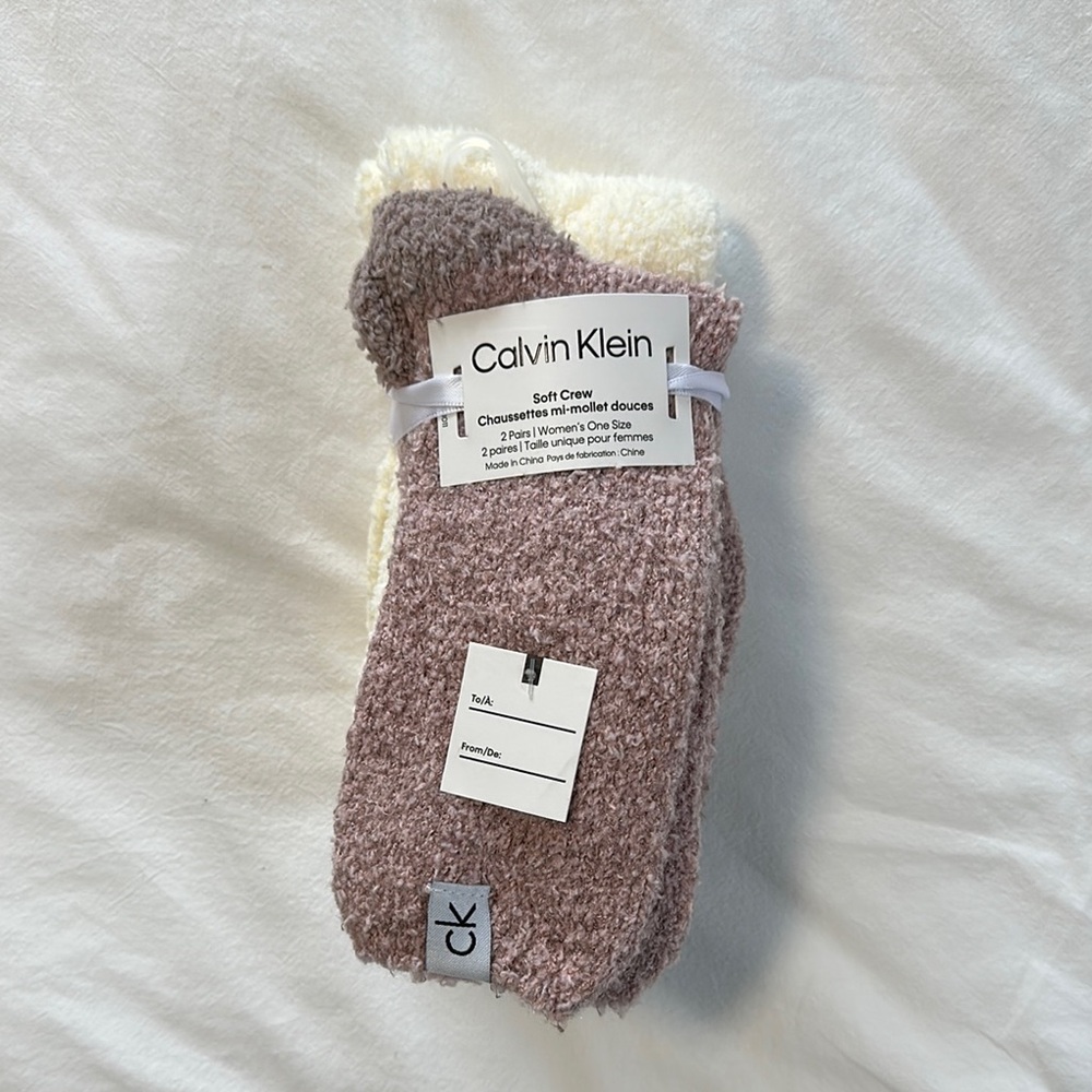 Rose Smoke Assorted Calvin Klein Soft Crew Socks - O/S